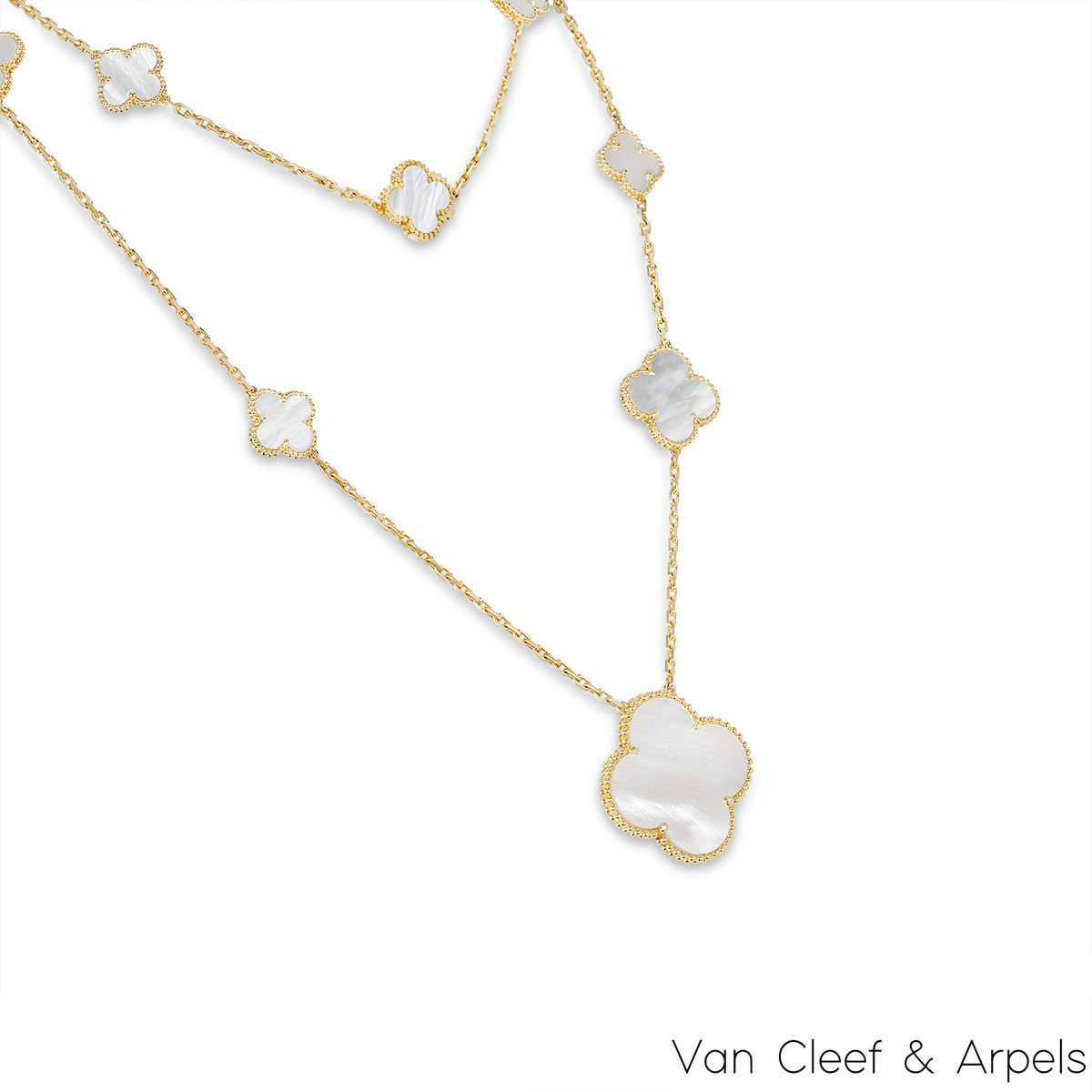 Van Cleef & Arpels Yellow Gold Magic Alhambra 11 Motif Necklace ...